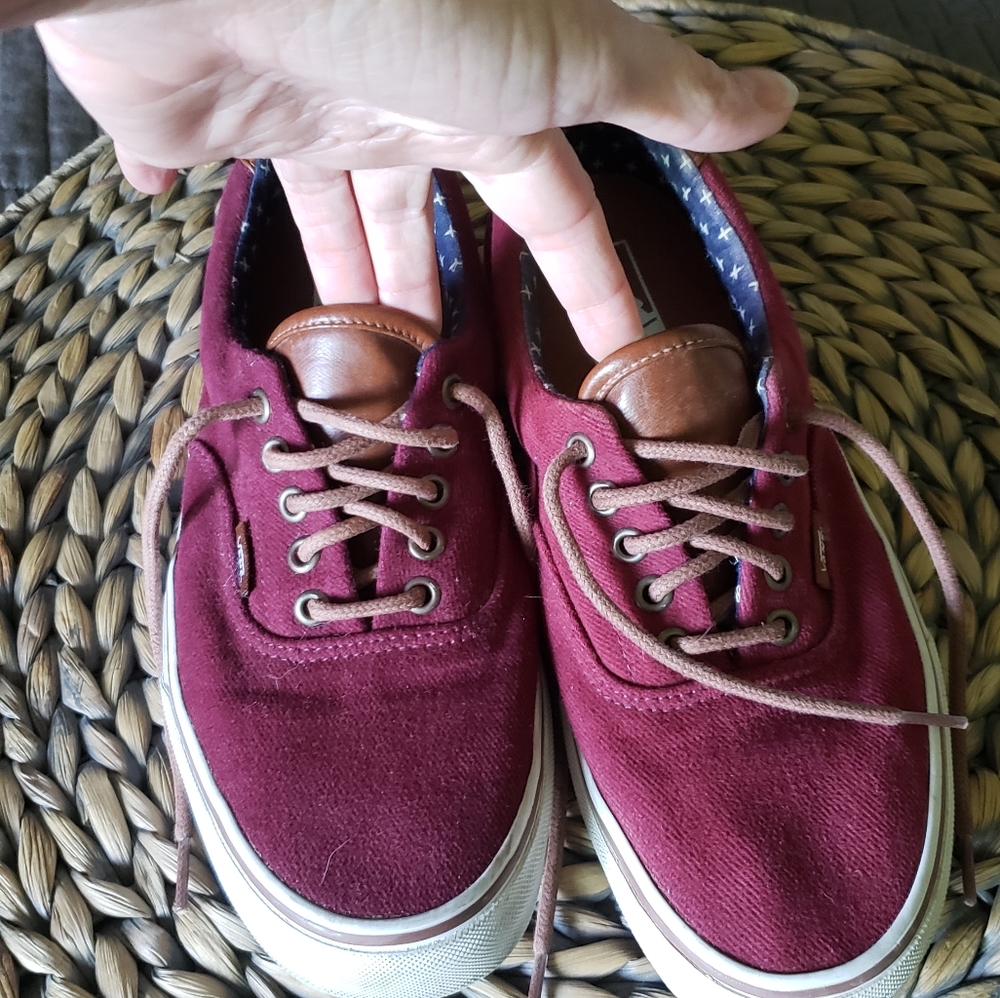 Van's mens 9 canvas and leather